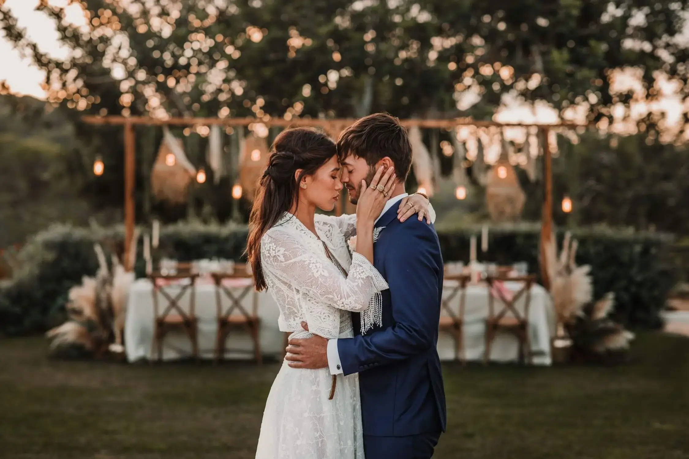 Bride and groom on their wedding day